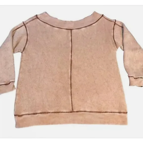 ANTHROPOLOGIE | Pilco | Off The Shoulder Slouchy Sweatshirt  | Mauve |XS | NWT - Picture 2 of 7